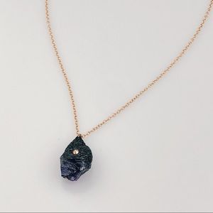 Clay-Topped Raw Amethyst on Rose Gold Chain